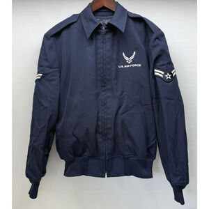 USAF US AIR FORCE Jacket Man's Lightweight w/ Removealble Liner Navy 40 Short